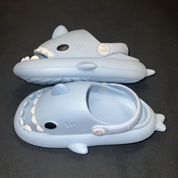 Toddler boy shark croc style slippers