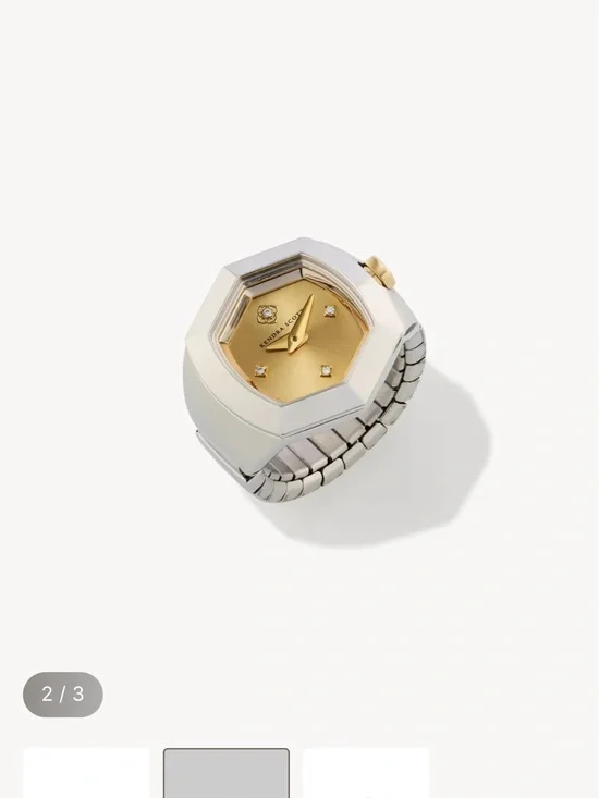 Kendra Scott Two-Tone Hexagon Face Watch in Gold and Silver