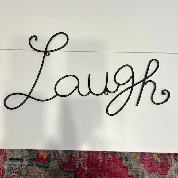 “Laugh” Large Metal Wall Art (9 in. x 19‎ in.) VERY CUTE!