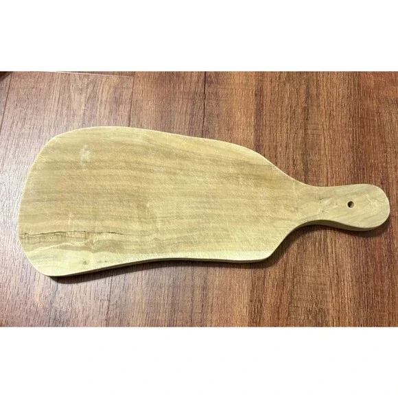 Vintage Wooden Handled Cutting Board Hang Hole Country Kitchen 15” L