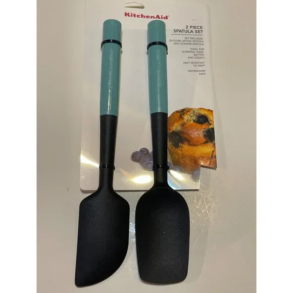 KITCHENAID AQUA SPATULA'S Model #KQ4370HAQA VHTF 2Pc. Tool Set‎ NEW!