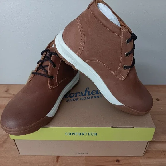 Florsheim Trailmix Chukka Mens 7.5W Mocha New Leather Comfortech Boots 14424