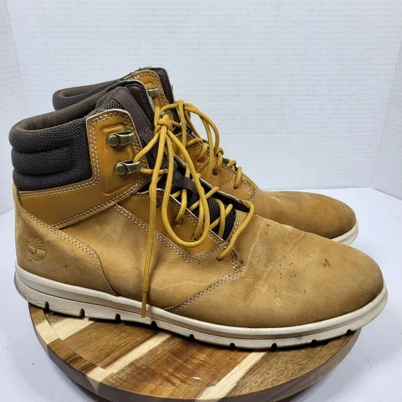 Timberland Seneca Bay Chukka Mens 10 Wheat Good Leather A1OEA Boots