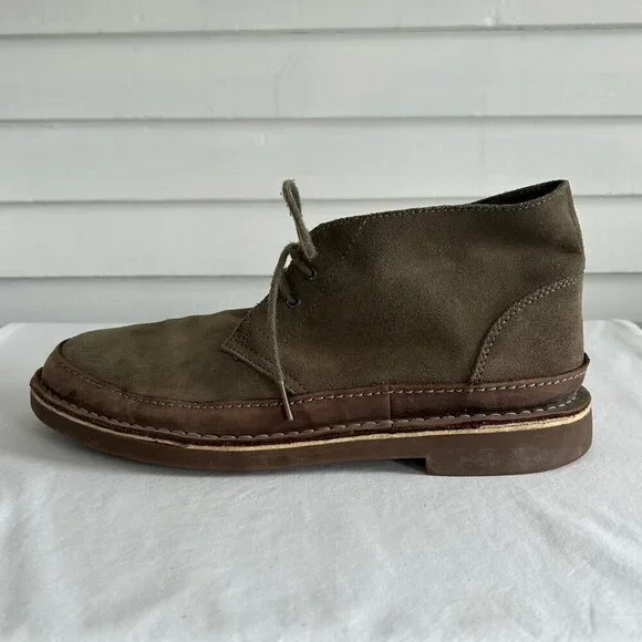 Clarks Bushacre Rand Chukka Boots Brown Leather Lace Up Mens Shoes 10M