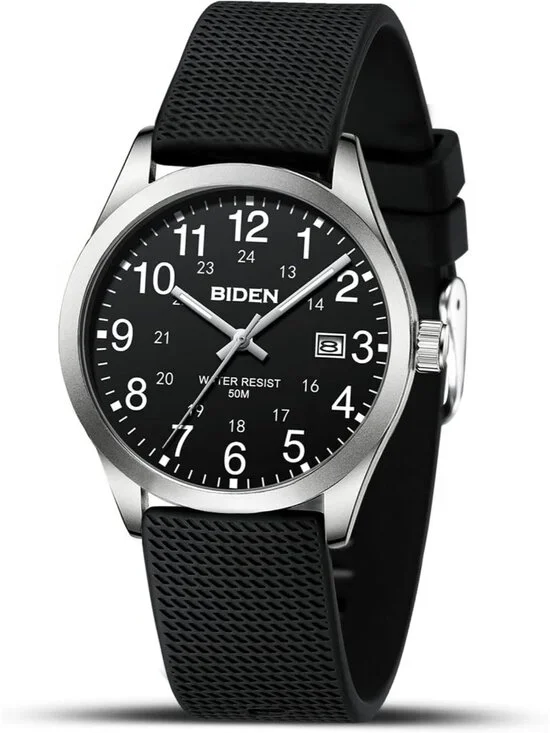 Men's Black Silver Analog Unisex Medical Professionals Waterproof Nurse Watch
