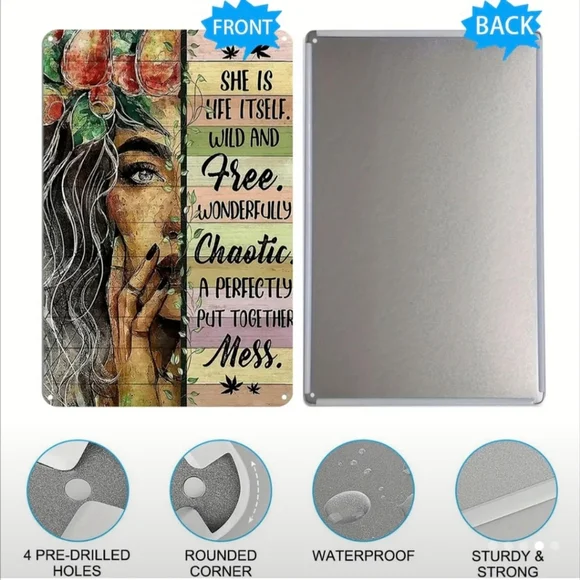 Retro Girl Metal Sign 