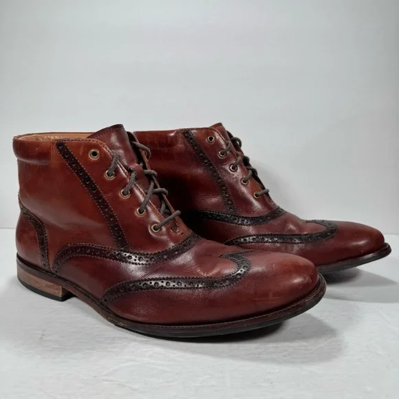 Cole Haan Brown Leather Williams Wingtip Lace Up Chukka Boots Men Size 10W