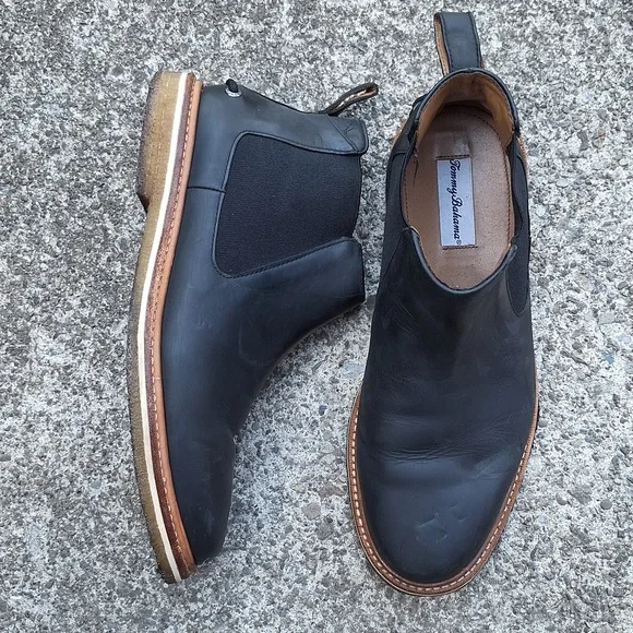 Tommy Bahama Men's Size 7D Black Leather Chelsea Boots