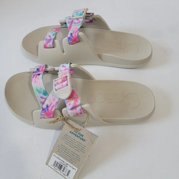 CHACO Kids Chillos Kids Light Tie Dye Slip-On Sandals Sz 6 Pink Blue Comfort