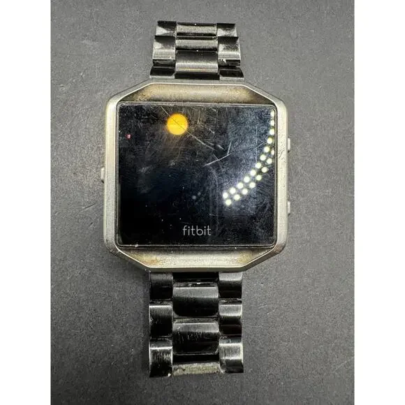 Fitbit Blaze Smart Fitness Watch Activity Tracker Black Silver Gunmetal Strap