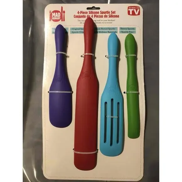 NWT Mad Hungry Silicone Spurtle Set As Seen On TV Kitchen Utensils