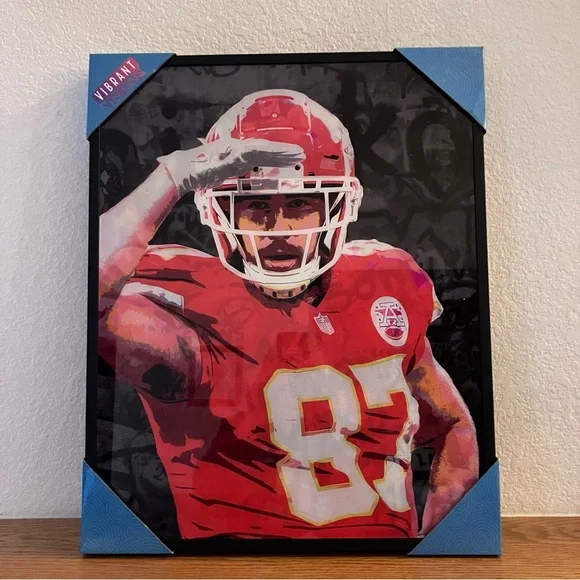 TRAVIS KELCE Vibrant Visions Sports Wall Art 87 Kansas City Chiefs 16x20 NEW NIB