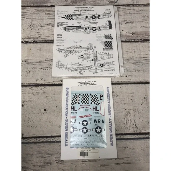 Superscale Decal 48-1137 P-51D Mustang 8th Air Force Man O'War and sheet new