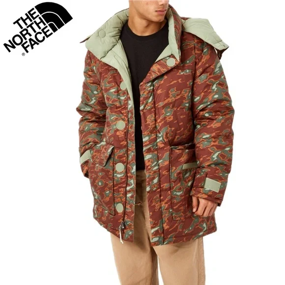 The North Face Parka 77' Brooks Range Dark Oak Camo‎ Print Puffer Hooded Jacket
