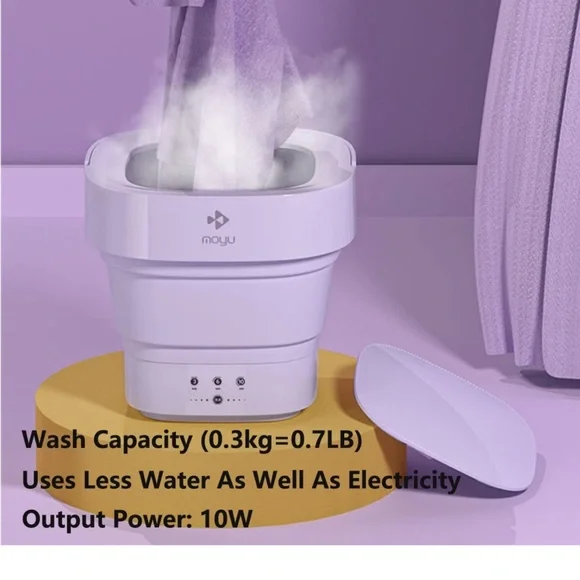 Portable Washing Machine,8L Folding Washer with 3 Modes Deep Cleaning (Purple)