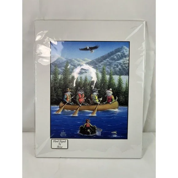 Don Roth Signed Lithograph Kitty Candie & Salmon Kool Kat Collection‎ 14” x 11”
