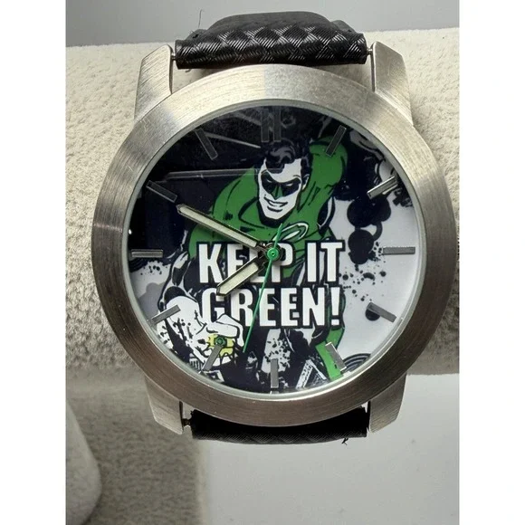 Armitron 880/015 Green Lantern Mens Watch New Battery 42MM 8.75