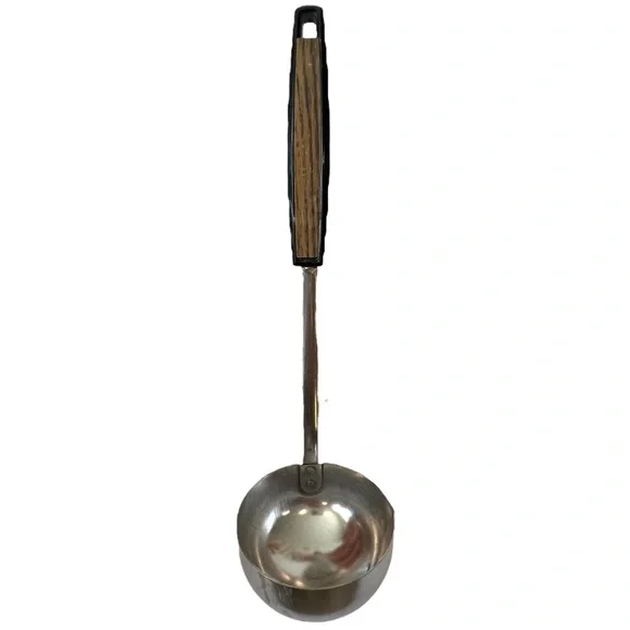 Vintage ECKO Stainless Steel Vanadium Ladle MCM Kitchen Utensil Faux Wood Handle