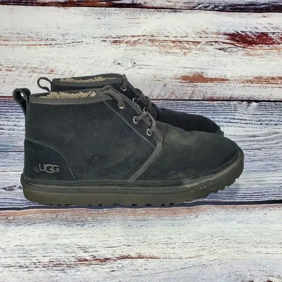 Ugg Neumel Black Suede Ankle Chukka Boots Men's Size 12