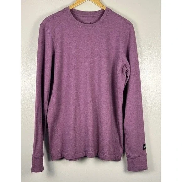 The North Face Mens Medium Purple Long Sleeve Crew Neck Heathered Active Top