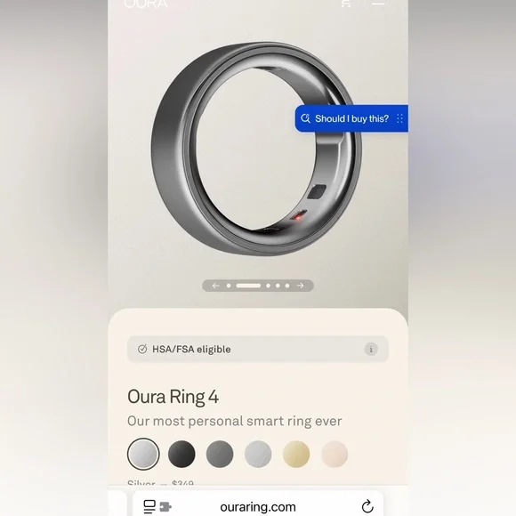 Oura Ring 4 - Sleek Silver