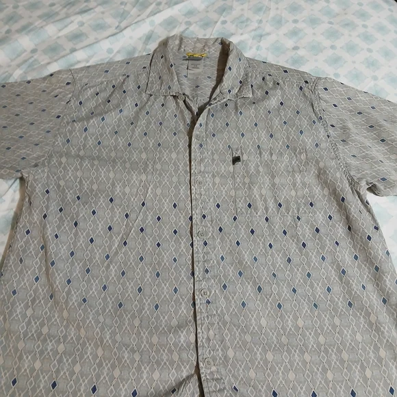 The North Face Gray and Blue Diamond Shirt