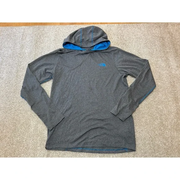 THE NORTH FACE Mens Gray Mountain‎ Athletics Flashdry Light Running Hoodie Small