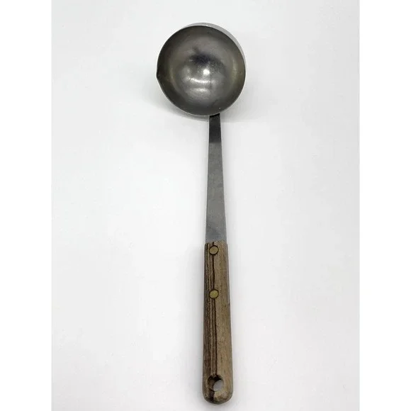 Vintage Marcrest Warranted Quality Soup Ladle Stainless Steel Wood Handle USA