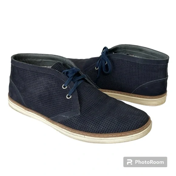 Donald Pliner Men's Size 10 Timm Chukka Navy Blue Suede Lace‎ Up Casual Boot