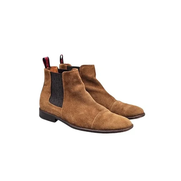 Carolina Herrera Men's Size 7 US VGC Brown Suede Handmade In Spain Chelsea Boots