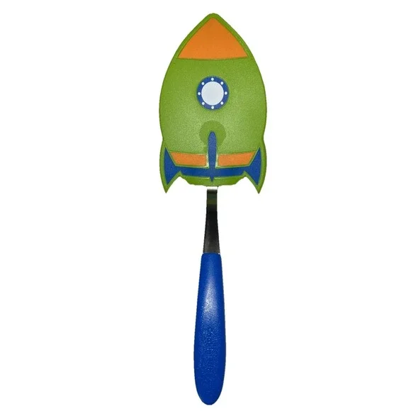 Princess House Cookin Kids Rocket ship Spatula Green Cooking Space Fun Activity‎