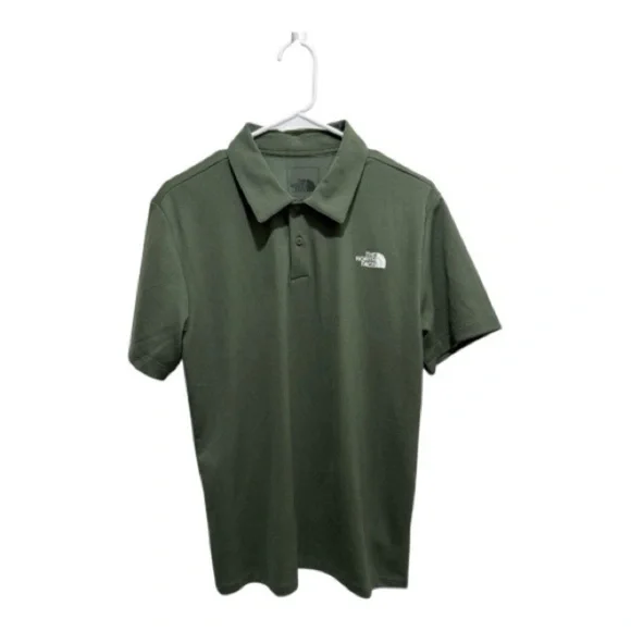 The North Face Men’s Medium Green Short Sleeve Polo Shirt Log
