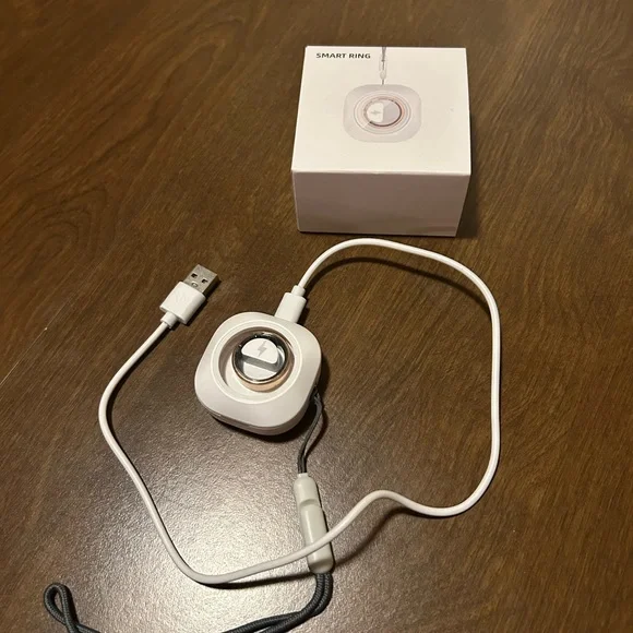 White Smart Ring with Charging Cable