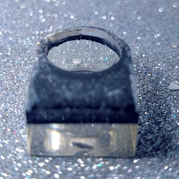 Black and Silver Wearable Resin Ring