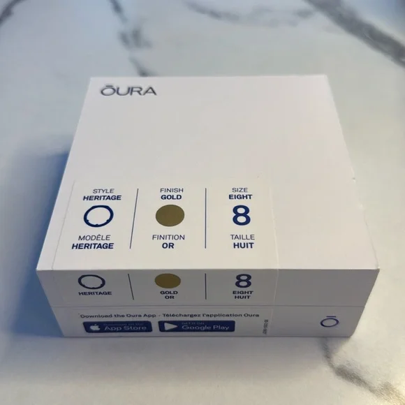 Oura Ring Gen3 Heritage - Gold - Size 8 - Smart Ring
