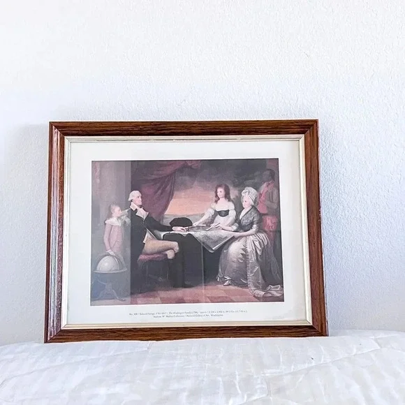 The Washington Family by Edward Savage Vintage MCM Art Print Framed 16