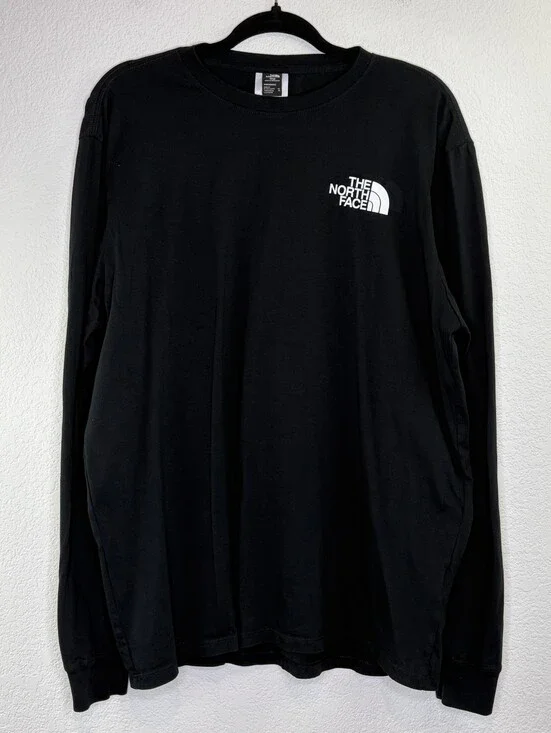 The North Face Logo Long Sleeve Black Tshirt Xl