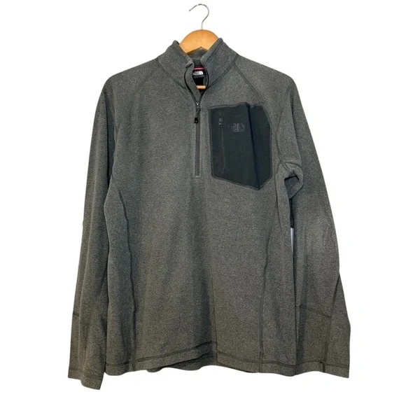 The North Face Men’s Medium Gray Quarter Zip Fleece Pullover Sweatshirt