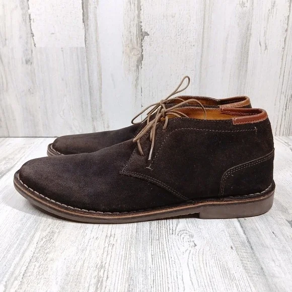 Kenneth Cole Reaction Chukka Boots‎ Men's 12 Brown Suede Desert Lace-Up Preppy