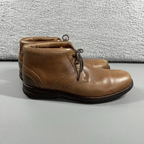 Rockport Chukka Boots Mens 8.5M Premium Class Cognac Brown‎ Leather