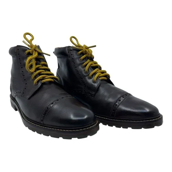 Florsheim Fenway Brogue Cap-Toe‎ Boots Sz 9D Brown Design Cap Toe Preowned