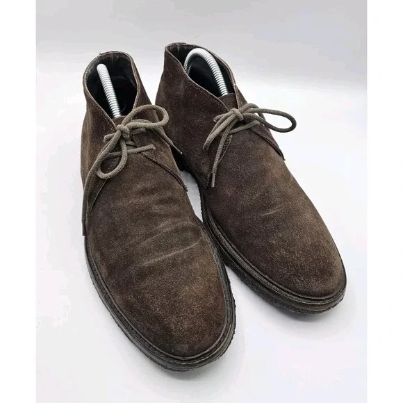 To Boot New York Chukka Boots Mens 8 Brown Suede Italian‎ Designer Lace Up