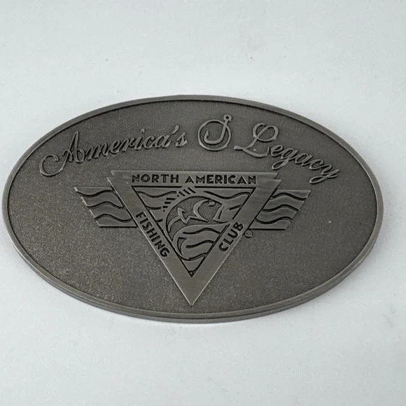 Brass Metal Plaque North American Fishing Club Flat Back America's Legacy Fish