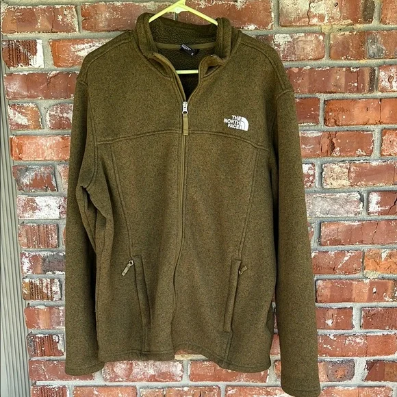 The North Face Forest Green Full-Zip knit Jacket Size XL