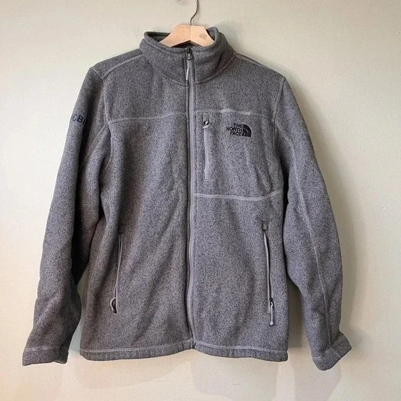 The North Face Mens Grey Fleece Full-Zip Jacket Size M