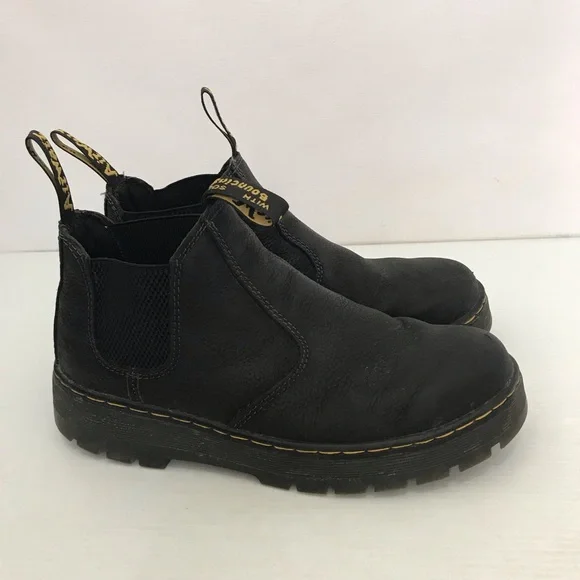 Dr Martens Hardie Leather Chelsea Work Boots - Black - Mens 9 US/ L 10