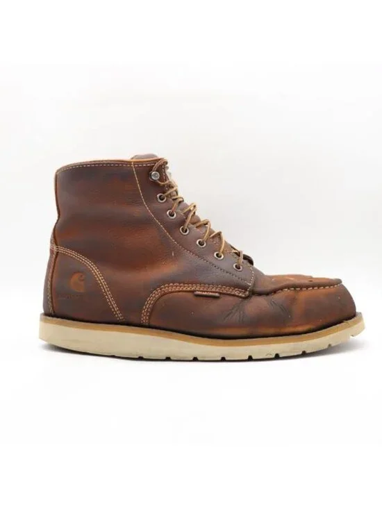 Carhartt 6 Inch Steel Toe Moc Waterproof Wedge Boot Men's 12 W Brown Leather