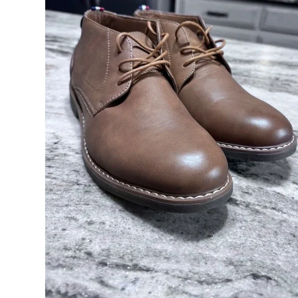 Saddlebred Chukka Boots Faux Leather Brown Mens 8.5 Business Casual Classic