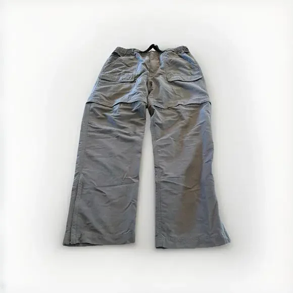 The North Face Mens Gray Cargo Convertible Belted Outdoors Hiking Pants Size XL