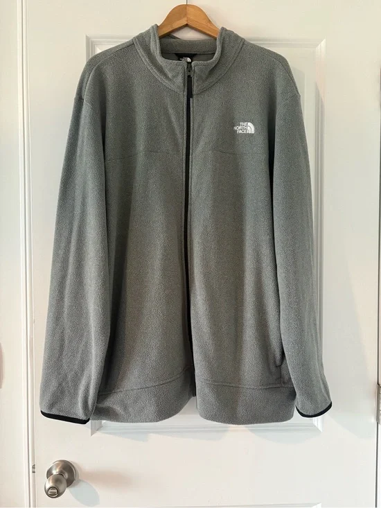 The North Face Men’s Anchor Gray Full-Zip Fleece Jacket with Black Zip XXL